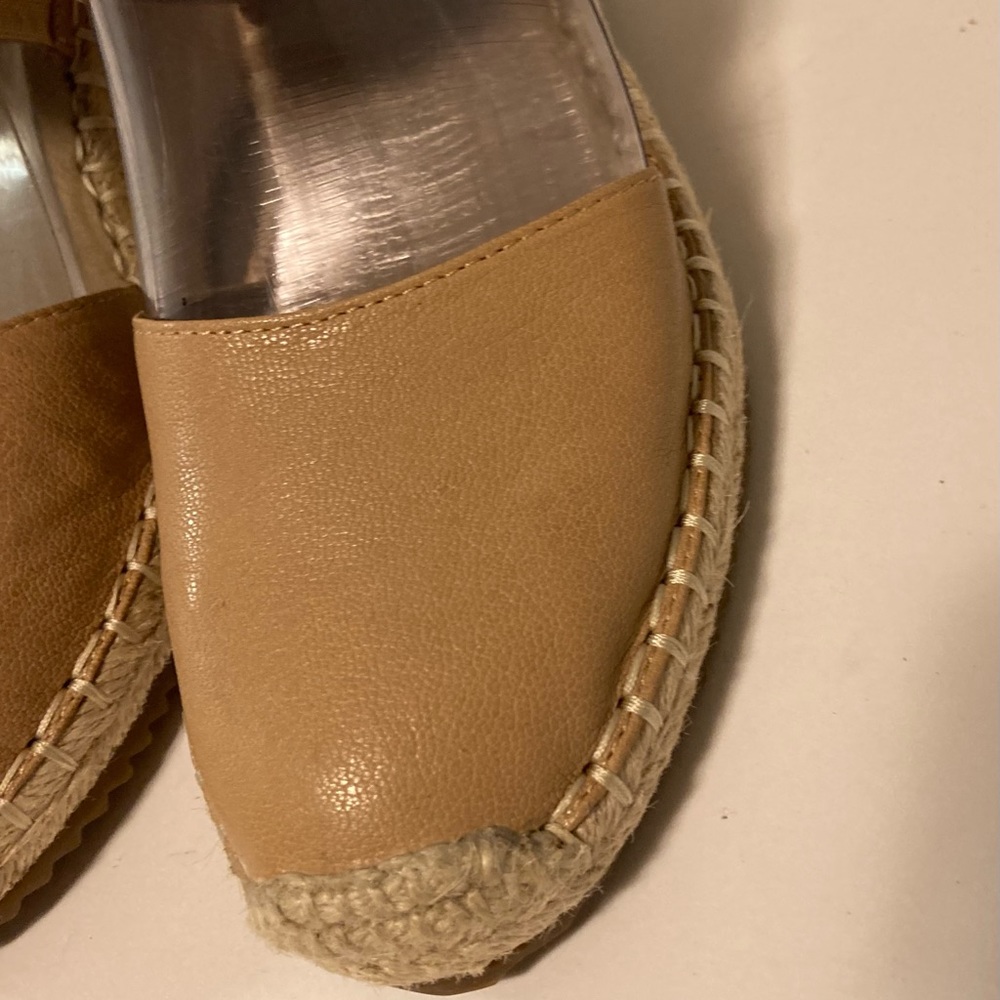 Eileen Fisher Cream Leather Ankle Fabric Strap Espadrille Wedges size 6 - Picture 14 of 16